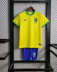 2022 World Cup Brazil Kids Size Home Soccer Jersey