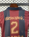 Barcelona x Travis Scott Retro 2000/01 Home Skeleton Jersey Kids Size