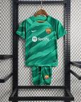 2023/2024 Kids Size Barcelona Green Goalkeeper Football Shirt 1:1 Thai Quality