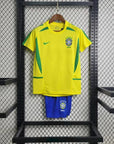 2002 Retro Kids Size Brazil Home Soccer Jersey