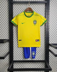 1998 Retro Kids Size Brazil Home Soccer Jersey