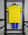 1998 Retro Kids Size Brazil Home Soccer Jersey