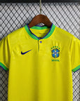 2022 World Cup Brazil Kids Size Home Soccer Jersey