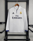 2016/2017 Retro Long Sleeve Real Madrid Home Football Shirt 1:1 Thai Quality