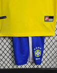 1998 Retro Kids Size Brazil Home Soccer Jersey