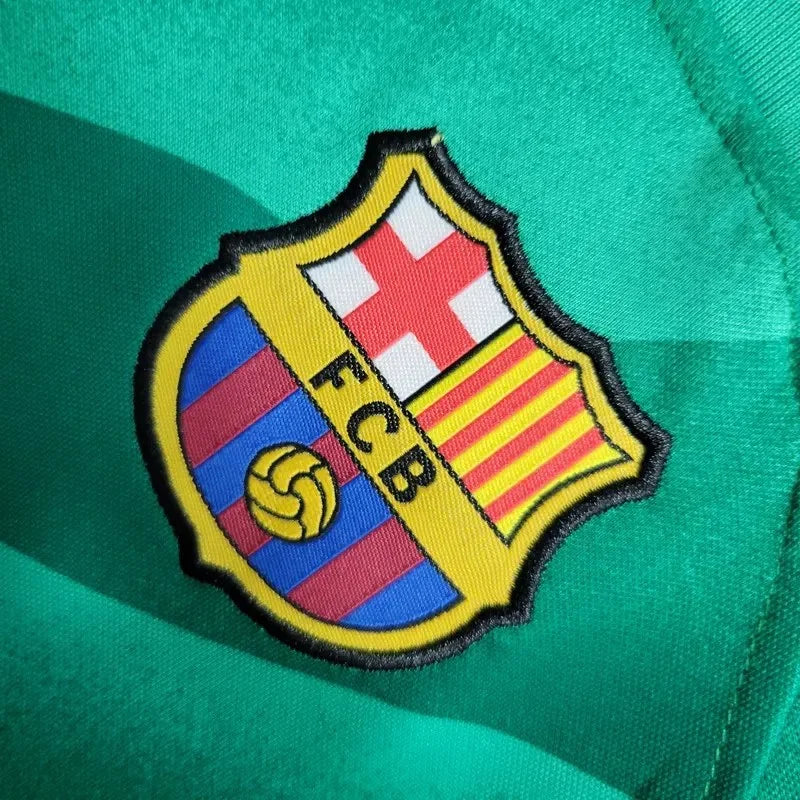 2023/2024 Kids Size Barcelona Green Goalkeeper Football Shirt 1:1 Thai Quality
