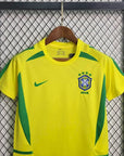 2002 Retro Kids Size Brazil Home Soccer Jersey